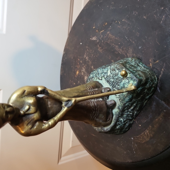 Bronze / Brass Vintage Lady Golfer Desktop Mirror Rare - Picture 7 of 14